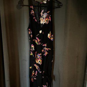 Sleeveless Floral Wrap Jumpsuit - Medium